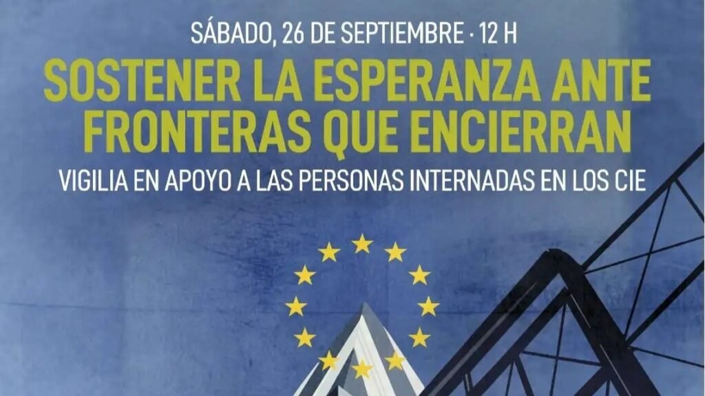 Recorte cartel Vigilia CIE