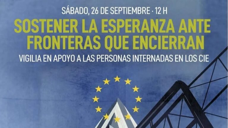 Recorte cartel Vigilia CIE